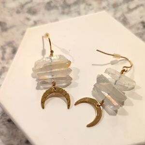 Celestial angel aura quartz earrings